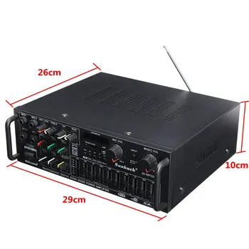 SUNBUCK bluetooth 2.0 Canal de 2000W de Potência de Áudio Amplificador HiFi 326BT 12V/220V AV Amplificador de alto-Falante com Controle Remoto para Carro Casa
