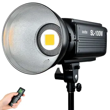 Godox SL-100W 100WS 5600K Versão Branca LCD Painel de LED Luz de Vídeo de Saída Contínua Bowens Montagem de Luz de Estúdio