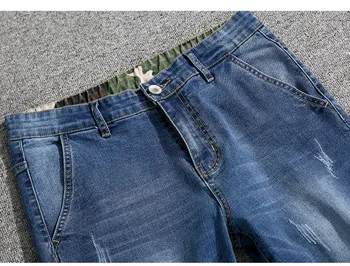 Camuflagem Homens Calças Jeans Primavera Verão Novo Tamanho Grande, Solta a Vinheta de Fundo vinculado a Adolescente Jeans do Tornozelo-Comprimento de Calças