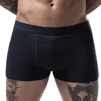 Mens de Algodão, Shorts de Pugilistas de Homens de Cueca Gay Sólido Boxers Homens Macio Calcinha Ropa Interior Cardado Tecidos XXXL