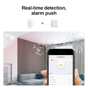 Zigbee, wi-Fi Smart PIR Sensor de Movimento do Alarme Detector Pir Tuya/smart APP Vida de Trabalho Com Alexa Inicial do Google Com Wireless Gateway