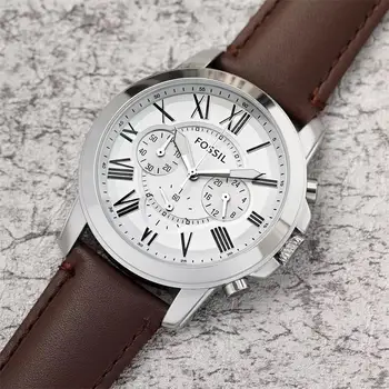 Fósseis Marca de Luxo Mens AAA Relógio Marca de Moda relógio Mecânico Chronograph Mens Esportes Relógios com Pulseira de Couro