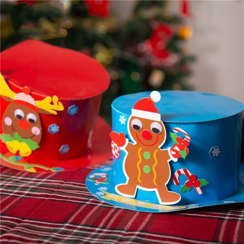 Colorido Chapéu de Papel Criativo 3D Papai Noel Boneco de neve Arte do jardim de Infância para Crianças de DIY de Artesanato de Brinquedos para Festa de Natal Decorações Presentes