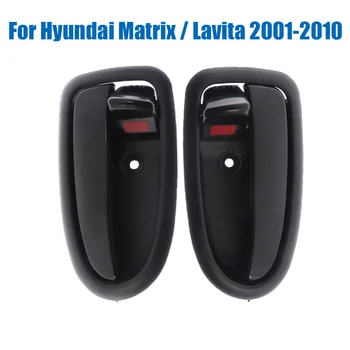 1/2PCS Frente Trás Esquerda Direita Preto Dentro do Puxador da Porta Interior Para a Hyundai Matrix / Lavita 2001-2010 OEM:82610-17000 82620-17000