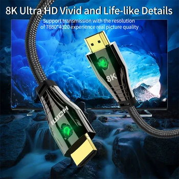HDMI 2.1 Cabo de 8K 60Hz 4K 120Hz de 48 gbps ARCO APARELHAGEM hi-fi Cabos de Vídeo HDR Cabo para Amplificador de TV PS4 NS Projetor de Alta Definição