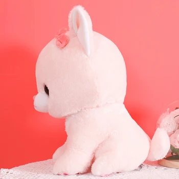 Peludo fofo Cartoon Branco cor-de-Rosa Gato Boneca de Alta Qualidade PP Algodão, Recheado de Almofadas Kawaii Presente Para Bebê Menina, Presentes de Aniversário Brinquedos de Pelúcia