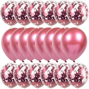 WEIGAO 20pcs Mistura do Ouro de Rosa Confetes de Látex Balão de Metal Festa de Aniversário, Balões de Chuveiro do Bebê Chuveiro Nupcial de Decoração de Casamento