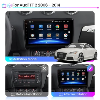 2 Din de 9 polegadas de tela do Android de 10 RDS DSP auto-Rádio Multimédia Player de Vídeo wi-FI de Navegação GPS para o Audi TT 8J 2 2006 -
