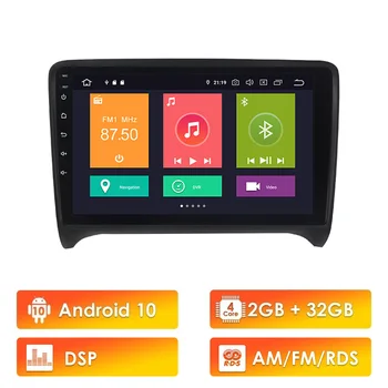 2 Din de 9 polegadas de tela do Android de 10 RDS DSP auto-Rádio Multimédia Player de Vídeo wi-FI de Navegação GPS para o Audi TT 8J 2 2006 -