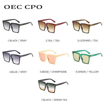 OEC CPO Retro Grande moldura Quadrada de Óculos de sol feminino masculino Vintage topo Plano de Óculos de Sol Para Moda Feminina Oculos de sol Tons O607