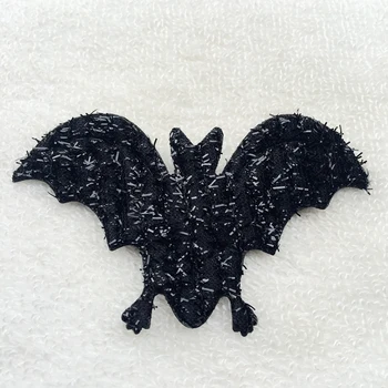 60*82mm Grande Kawaii Preto Brilhante, de seda tecido Não Tecido Morcego Apliques de Feltro, Retalhos de BRICOLAGE, decoração de Halloween 80pcs -C592*4