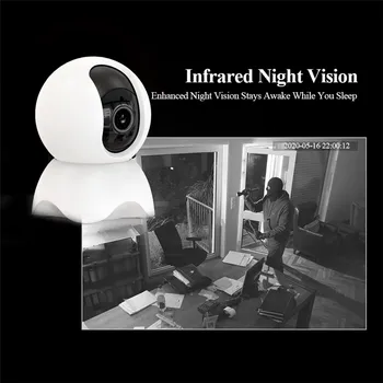 QZT Interior da Câmera do IP de WIFI Tuya Casa Inteligente Câmera de Segurança de Vigilância de Vídeo de Infravermelhos do Monitor do Bebê de 360° da Abóbada de CCTV Camera IP WIFI