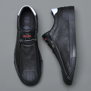 YIGER dos Homens Novos sapatos dividir sapatos de couro Macio Design homem de condução sapatos de tênis masculino casual slip-on sapatos frete grátis