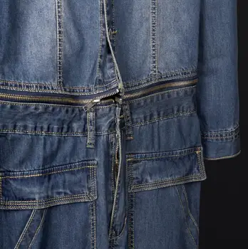 Novo design Destacável homens de macacão jeans Slim estilo coreano juventude pés jeans retro ferramentas macacão de calças masculinas !