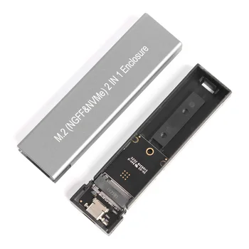 Unidade de Disco rígido Caso de Móveis USB Tipo C M. 2 SSD NVME PCIE SATA M/Chave B Compartimento de Disco Caso de Caixa Externa Disco Rígido para PC