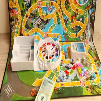 O Jogo da Vida as Aventuras de Cartão de Jogo da Família interação entre pais e filhos Festa de Amigos Engraçado Clássico Jogo de Tabuleiro de Estratégia