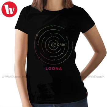Loona Kpop T-Shirt KPOP GIRLGROUP LOONA ÓRBITA FANDOM LOGOTIPO T-Shirt Nova Moda Algodão 100 Mulheres camiseta T-Shirt Senhoras
