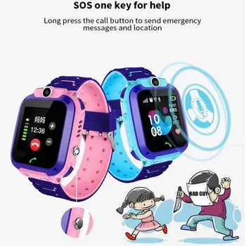 Garoto de Multi-Função LBS Chamada Smart Relógio Com Câmera Lanterna IP67 Impermeável Smartwatch Crianças de Presente Para IOS Android