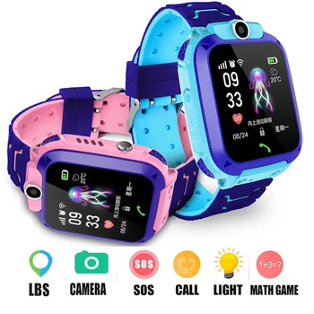 Garoto de Multi-Função LBS Chamada Smart Relógio Com Câmera Lanterna IP67 Impermeável Smartwatch Crianças de Presente Para IOS Android
