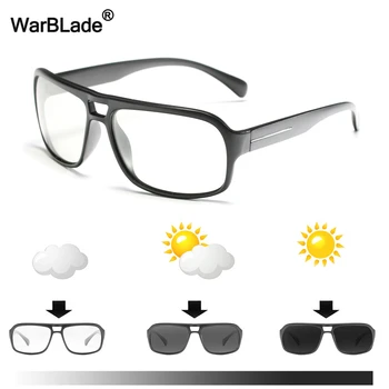 WarBLade Homens Fotossensíveis Óculos de sol Polarizados Óculos de Sol com HD de Condução Óculos de Camaleão UV400 Óculos da Noite do Dia de Condução Óculos