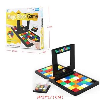 1Pcs Crianças Cor de Batalha de Corrida Jogo de Quebra-cabeça Cubo de Interação entre Pais e filhos Cubo Engraçado Jogo de Desktop Brinquedos Educativos