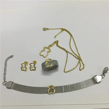 Moda urso Anel de Aço Inoxidável do URSO jóias Jóia de Moda de Topo quantidade Banhado a Fábrica de Preços por atacado
