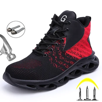 Leve Sapatos de Segurança Homens Sapatos de Inverno 2020 Novas Botas de Segurança do Trabalho Masculino em Aço Toe Sapatos Anti-punctura Trabalho Tênis Homens Botas