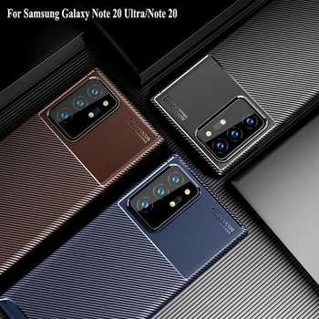 Moda de Fibra de Carbono Soft Phone Case para Samsung Galaxy S9 S10 Plus S10E Nota 9 De 10 A 20 Pro S20 Plus Ultra Capa Protetora