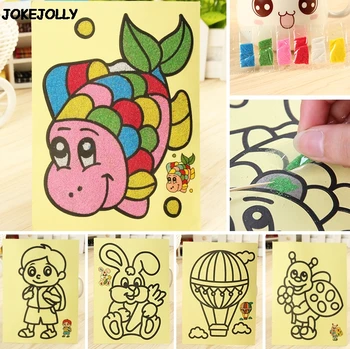 10pcs/lot Crianças de Desenho, Brinquedos de Areia, Pintura de Imagens Garoto DIY Artesanato de Educação de Brinquedo para os meninos e meninas GYH