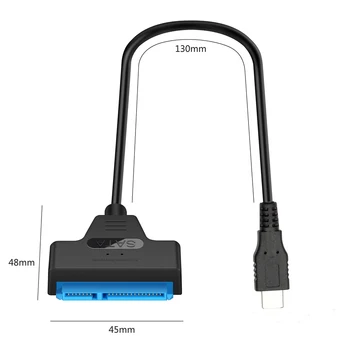 OULLX Tipo-C USB 3.1 Gen1 para HDD SATA III SSD Cabo de Adaptador de Fácil Crive Linha Para SATA de 2,5 Polegadas Unidade de Apoio USAP