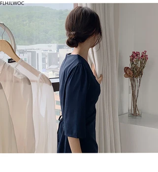 O Coreano Vestidos Chiques Quente Vendas Mulheres De Verão De 2020 Design Drapeado Elegante Senhora Do Escritório Retrô Vintage Vestido Longo Flhjlwoc Vestidos