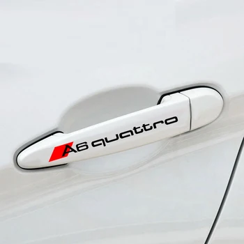 4PCS Para Quattro Audi Q5 Q7 Q3 A6 / S6 A5 S5 A4 A3 S3 S4 S1 Porta do Carro Protetor de Punho Anti-risco Adesivo Decalque Acessórios