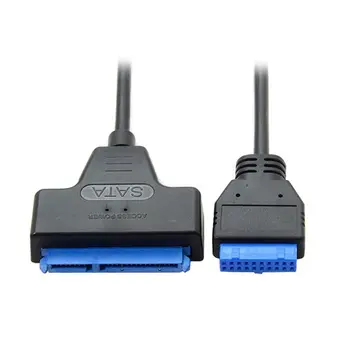 BAAQII SATA de 2,5 Polegadas 22Pin SSD HDD USB 3.0 placa-Mãe 19Pin 20 pinos Cabo de 50cm Fácil Para se Conectar a Utilização Durável CE1675