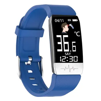 T1s Smart Watch Temperatura do Corpo Monitor de frequência Cardíaca Relógio de Fitness ECG de Controle de Música Esporte Smartwatch Homens Mulheres 2020 Novo
