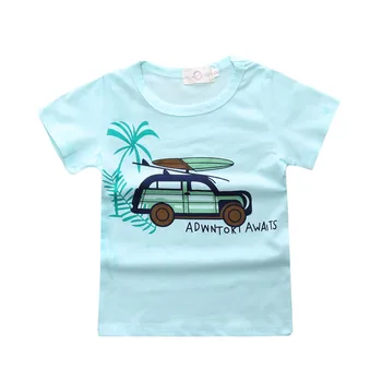Novo 2019 Verão Crianças Conjuntos de Roupas de Bebê Conjuntos de Meninos 4pcs Conjunto de Terno de listras T-shirts + camiseta Azul Carro + T-shirt + Jeans