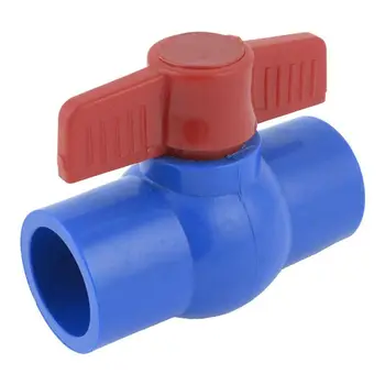 32mm x 32mm Deslizamento Porta Completa Punho Vermelho Alavanca de U-PVC Válvula de Esfera Azul