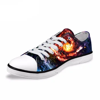 NOISYDESIGNS Clássico de Homens de Baixa Syle Sapatos de Lona Universo da Moda Espaço Galaxy Estrelas Casuais Sapatos de Lona para os homens com Homens Sapatos