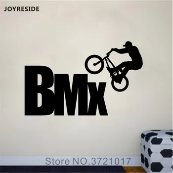 JOYRESIDE BMX Parede Esportes radicais Livres Pulando Decalques de Vinil Adesivo Meninos da Sala de Home Design de Interiores a Decoração Mural A1604