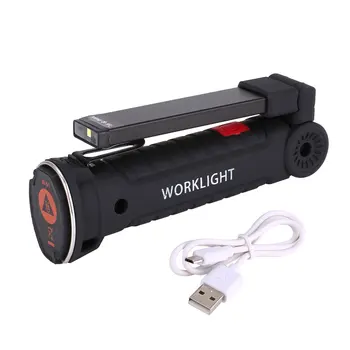 USB Lanterna elétrica CONDUZIDA Recarregável Caneta de LED de SABUGO de Luz Inspeção de Reparo da Tocha da Lanterna elétrica com Base Magnética Clipe para o Exterior