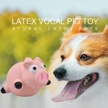 Cão de estimação Molar de Brinquedos de Látex Mordida resistente ao Som Colorido Rodada Artificial Porco Brinquedo de Estimação