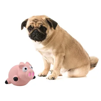 Cão de estimação Molar de Brinquedos de Látex Mordida resistente ao Som Colorido Rodada Artificial Porco Brinquedo de Estimação