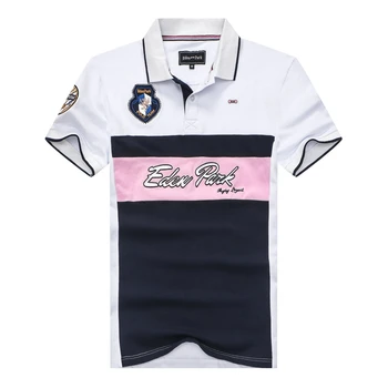 Polo Emblema da equipe de Homens de manga Curta Casual Camisa de rugby camisa bordada eden pólos masculino parque de Estilo Masculino camisas Slim fit