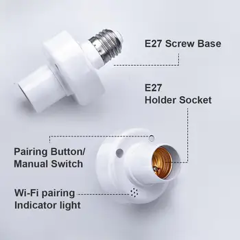 E27 E26 Timer de Controle de Voz wi-Fi Smart Switch Remoto IOS APP Android Lâmpada Led sem Fio Temporizador Interruptor de Luz Inteligente Universal
