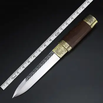 Alta qualidade colecionáveis faca artesanal retro faca ao ar livre faca curta de auto-defesa faca dobrável faca de caça selvagem