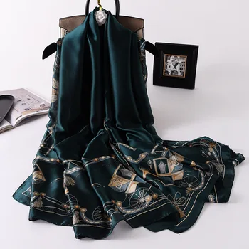 Mulheres Inverno Cachecol de Seda Derrubada Xales e Molda-Foulard Feminino Pashmina Hijab Lenços de Design de Impressão Pescoço Bandana 2020 Novo
