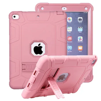 Novo Suporte Crianças Silicone Rígido de Armadura Case para Apple iPad de 9,7 2018 Corpo Inteiro Tampa de Proteção para o iPad de 9,7 2017 Caso+filme+caneta