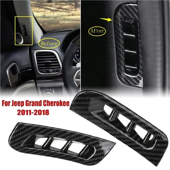 Para Jeep Grand Cherokee 2011-18 De Fibra De Carbono, Um Pilar De Ventilação De Ar Saída De Guarnição Tampa