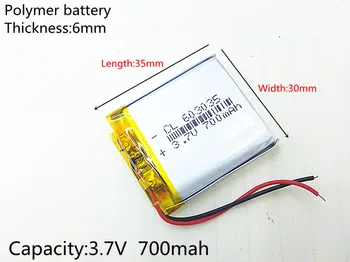 10pcs 3,7 V 700mAh 603035 de Polímero de Lítio Li-Po li Bateria Recarregável de íon de células Para Mp3 MP4 MP5 móvel de GPS bluetooth