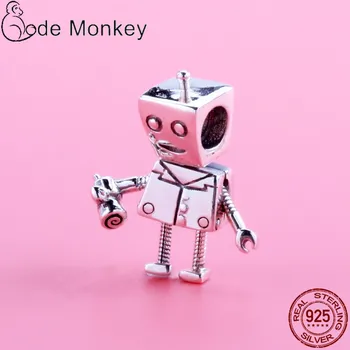 CodeMonkey 2020 Novas Pequeno Robô Esferas de Ajuste Original 3mm Pulseira de Prata 925 Charme de Fazer DIY Jóias de Presente CMC016