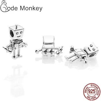 CodeMonkey 2020 Novas Pequeno Robô Esferas de Ajuste Original 3mm Pulseira de Prata 925 Charme de Fazer DIY Jóias de Presente CMC016